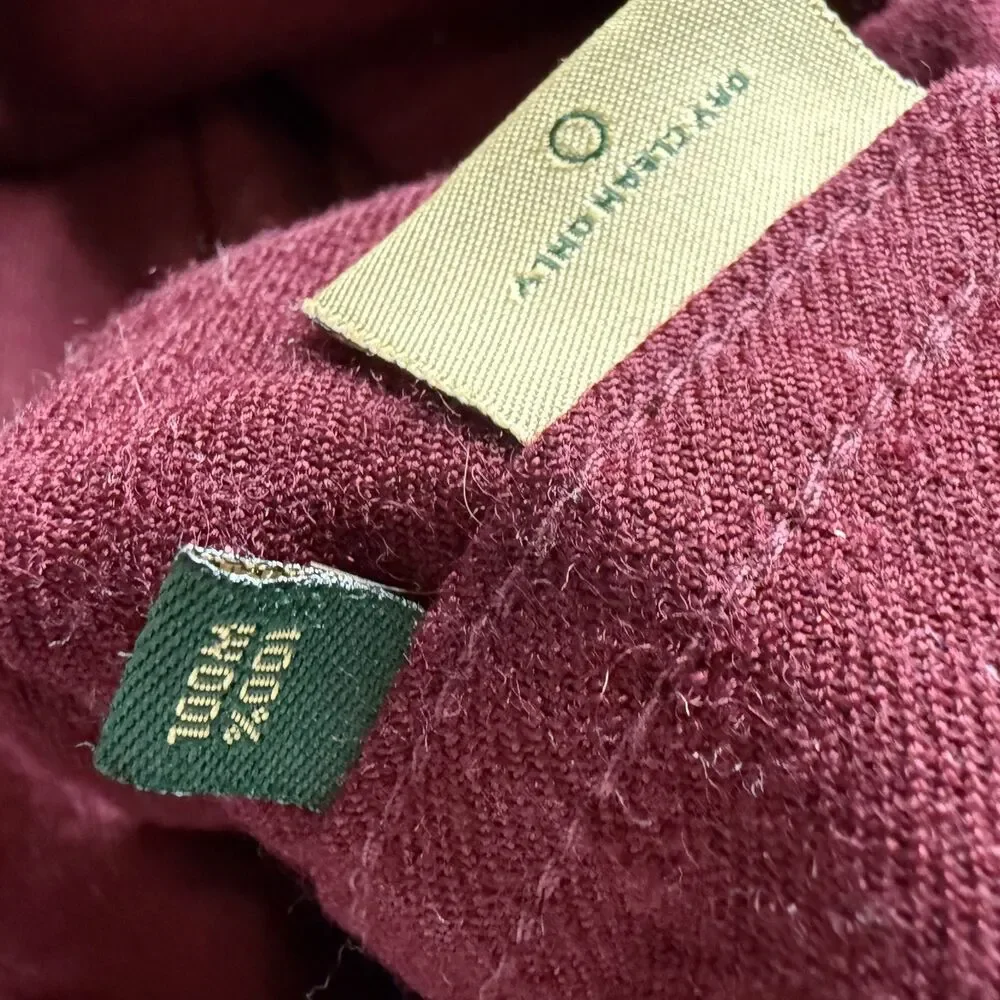 FILSON 100% WOOL RED BURGUNDY BUTTON UP LONG SLEEVE SHIRT SMALL